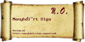 Menyhárt Olga névjegykártya