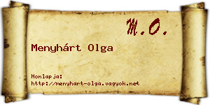 Menyhárt Olga névjegykártya